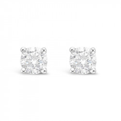 Classic 4 Claw Diamond Earrings in 18ct White Gold. Tdw 0.70ct